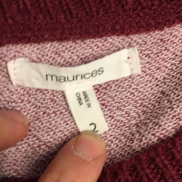 🧸Maurices Berry Red Long Sleeve Shirt w Lacing - Picture 4 of 5